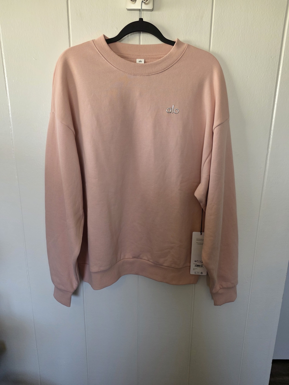 Alo Accolade Crewneck Pink Quartz Size L NWT